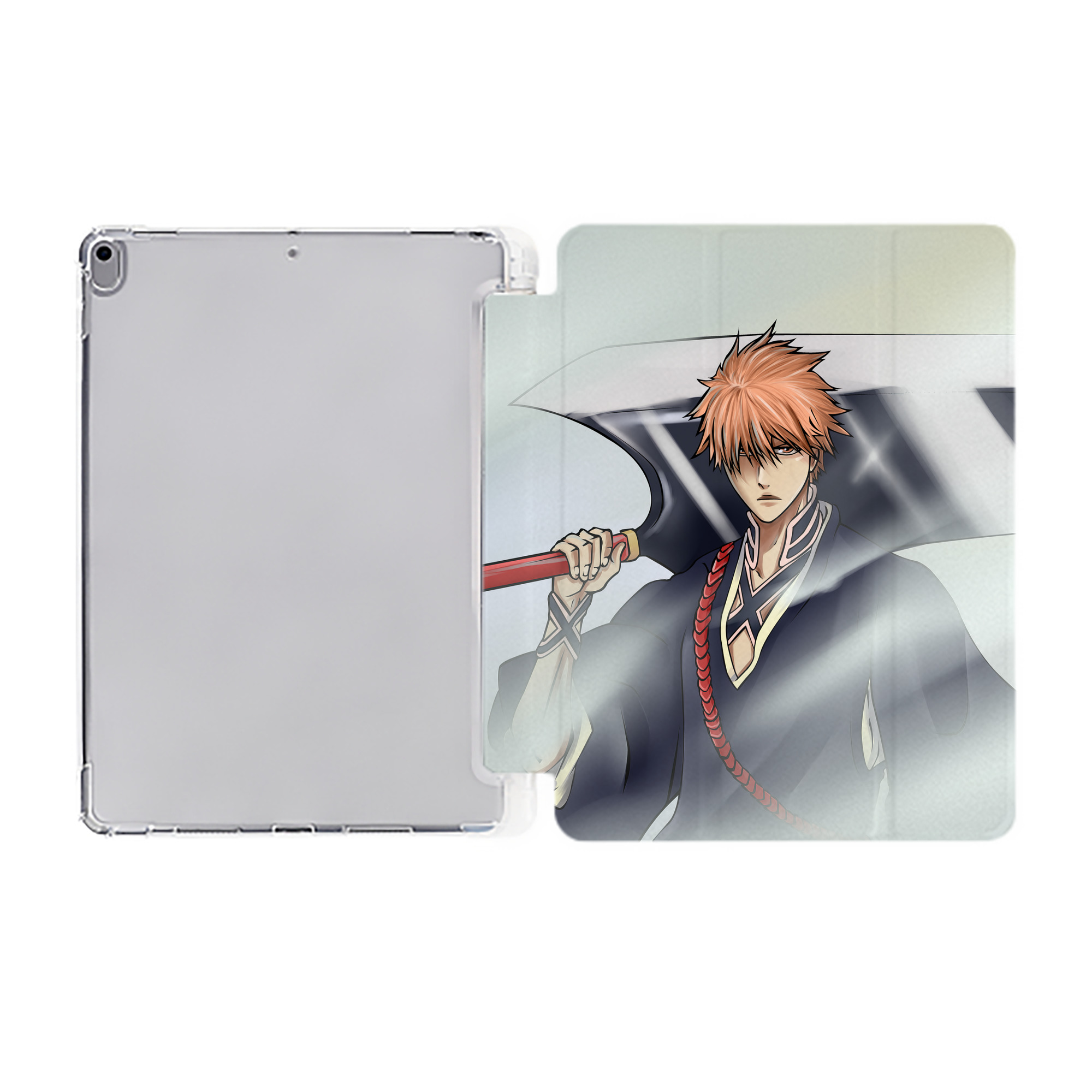 （画像用） ブリーチ BLEACH IPad ケース ペン収納付き 三つ折りスタンド PUレザー×シリコン 対応機種9.5/10.5/10.9インチ